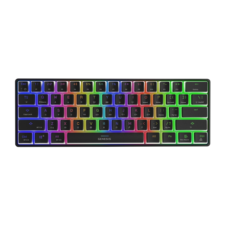 Pilt Genesis | THOR 660 RGB | Mechanical Gaming Keyboard | RGB LED light | US | Black | Wireless | Bluetooth | USB Type-C | 588 g | Gateron Brown