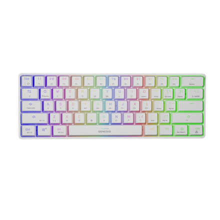 Pilt Genesis | THOR 660 RGB | Mechanical Gaming Keyboard | RGB LED light | US | White | Wireless | Bluetooth | USB Type-C | 588 g | Gateron Brown