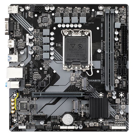 Pilt Gigabyte | B760M H DDR4 1.0 M/B | Processor family Intel | Processor socket LGA1700 | DDR4 DIMM | Memory slots 2 | Supported hard disk drive interfaces SATA, M.2 | Number of SATA connectors 4 | Chipset Intel B760 Express | Micro ATX