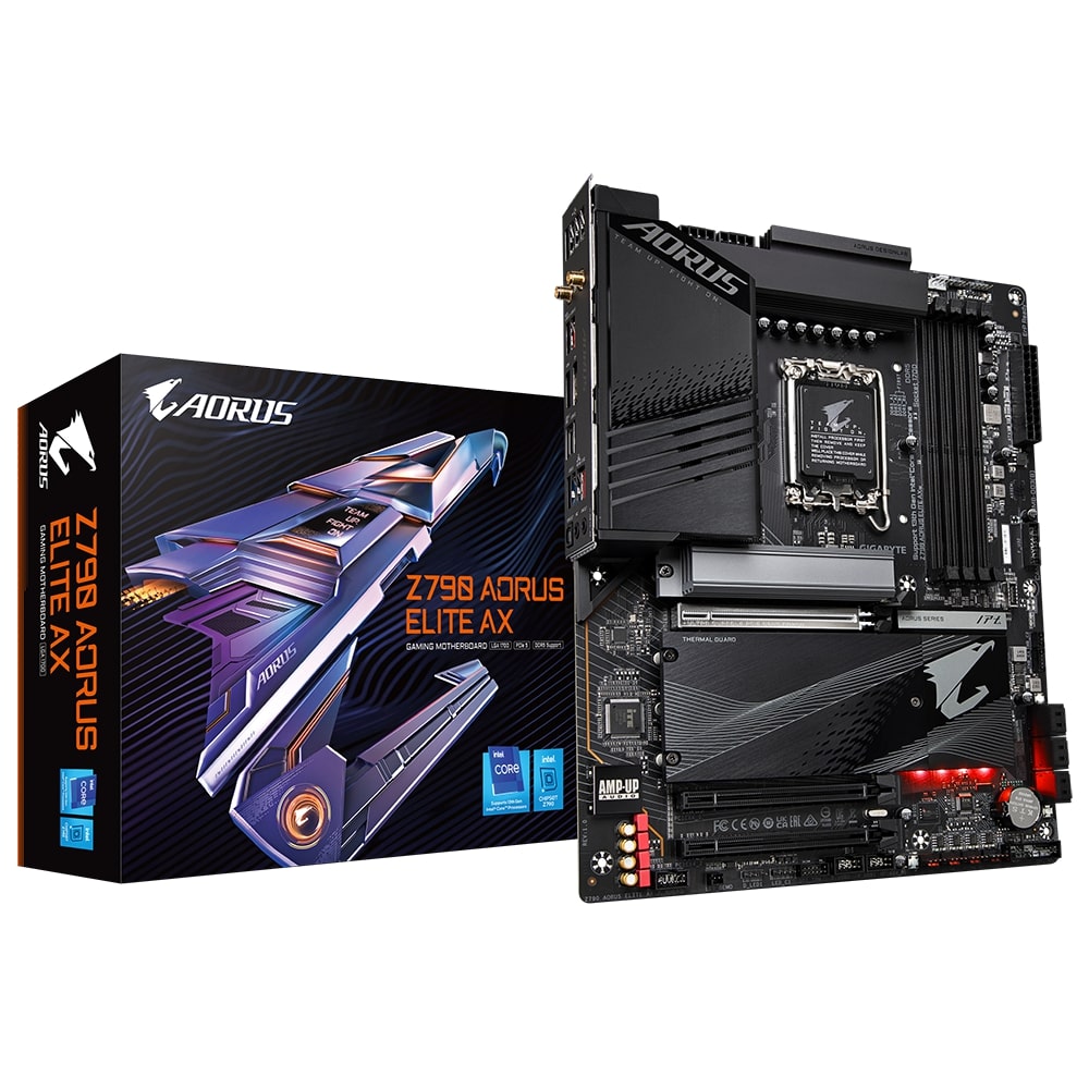 Pilt Gigabyte | Z790 AORUS ELITE AX 1.0 M/B | Processor family Intel | Processor socket  LGA1700 | DDR4 DIMM | Memory slots 4 | Supported hard disk drive interfaces 	SATA, M.2 | Number of SATA connectors 6 | Chipset Intel Z790 Express | ATX