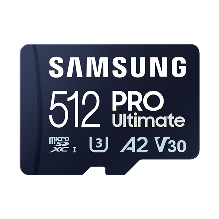 Pilt Samsung | MicroSD Card | PRO Ultimate | 512 GB | microSDXC Memory Card | Flash memory class U3, V30, A2 | SD adapter