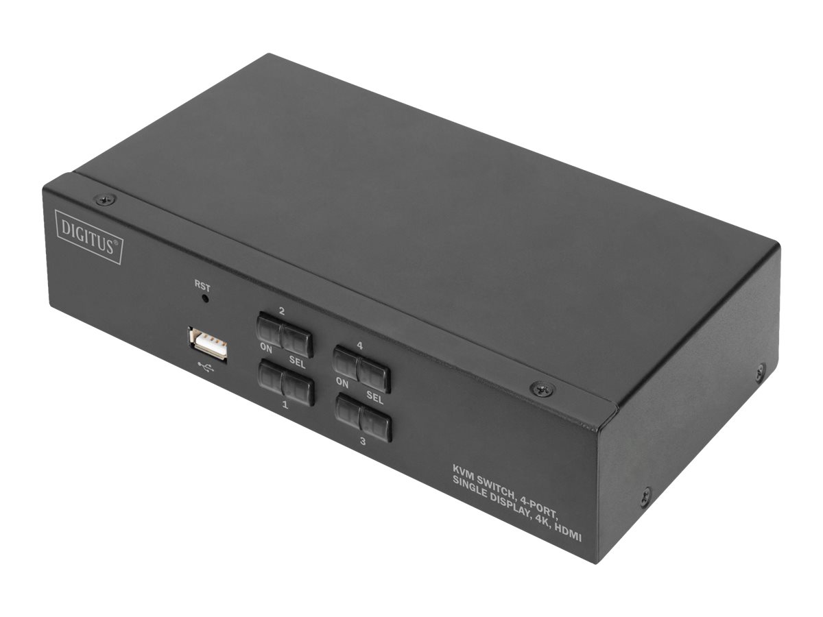 Pilt Digitus KVM Switch, 4 Port, Single Display, 4K, HDMI | DS-12880