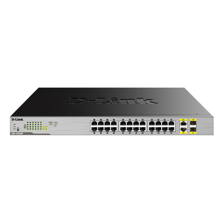 Pilt D-Link | Switch | DGS-1026MP | Unmanaged | Rack mountable | 1 Gbps (RJ-45) ports quantity 24 | SFP ports quantity 2 | PoE/Poe+ ports quantity 24 | Power supply type Single | 24 month(s)