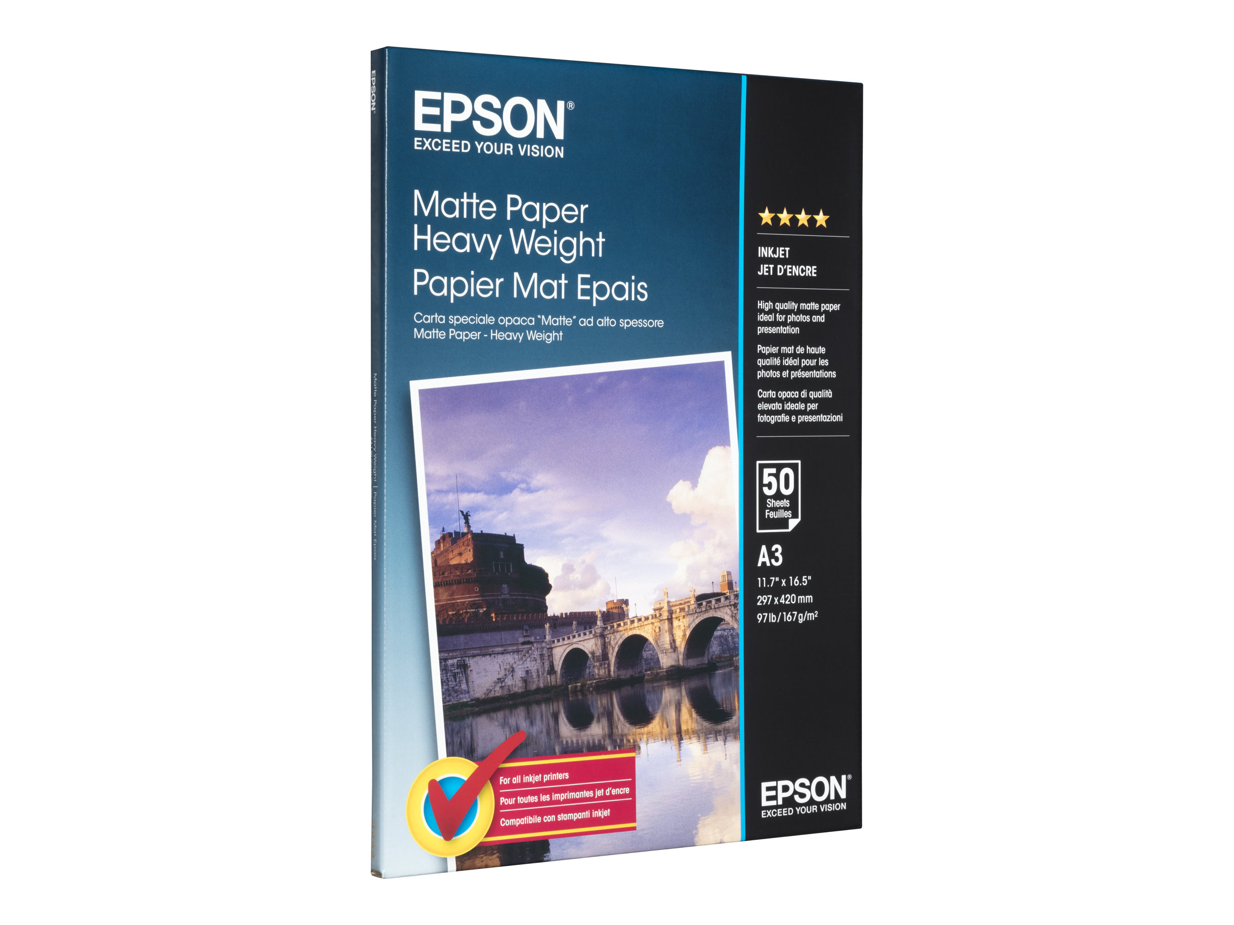 Pilt Paper DIN, 50 sheets | Matte | 167 g/m² | A3