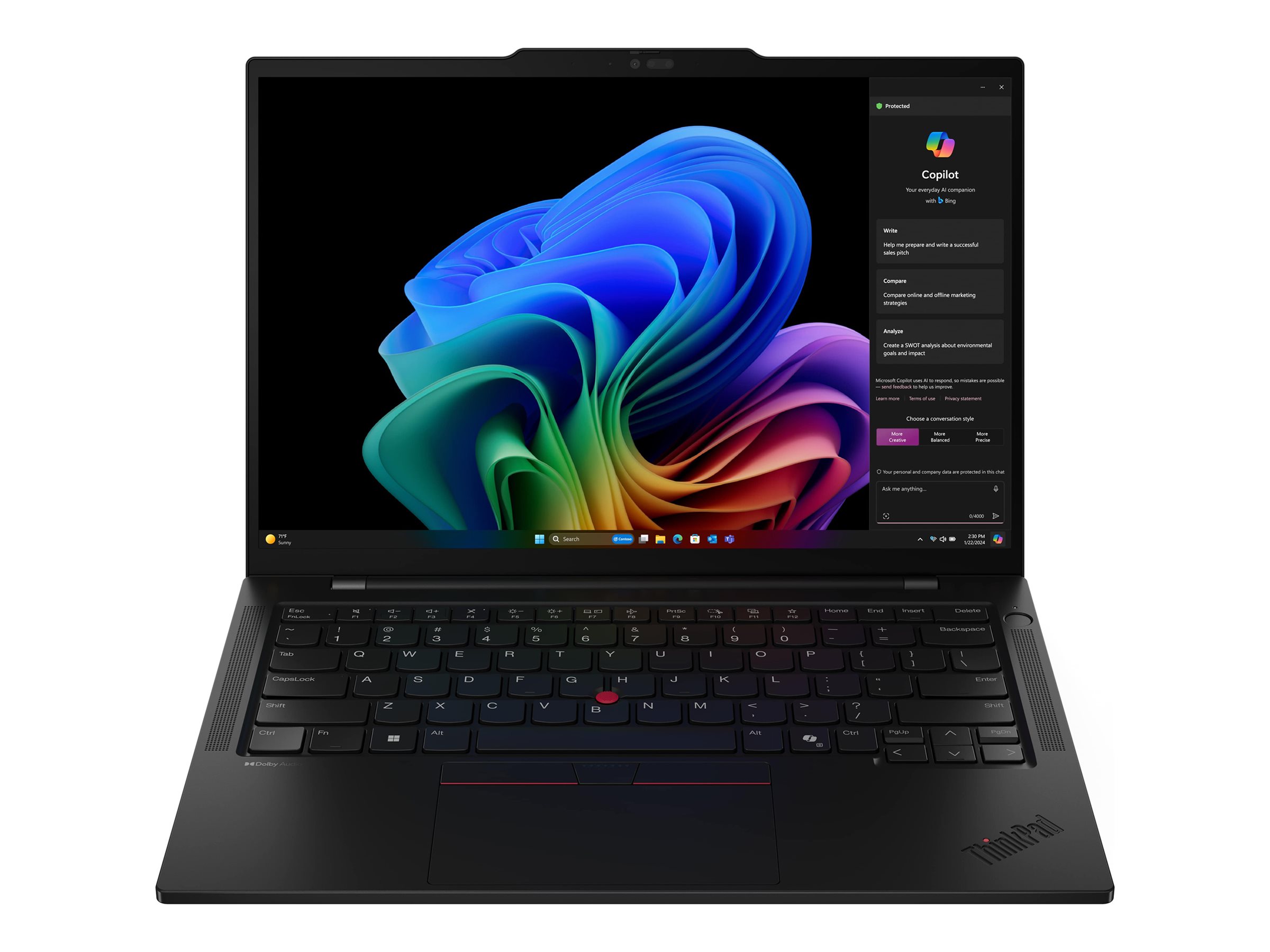 Pilt Lenovo ThinkPad T14s G6 AMD | Black | 14 " | IPS | WUXGA | 1920 x 1200 pixels | Anti-glare | AMD Ryzen AI 7 PRO | 350 | 32 GB | Soldered LPDDR5x | Solid-state drive capacity 512 GB | AMD Radeon 860M Graphics | Windows 11 Pro | 802.11be | Bluetooth version 5.4 | LTE Upgradable | Keyboard language English | Keyboard backlit | Warranty 36 month(s) | Battery warranty 12 month(s)