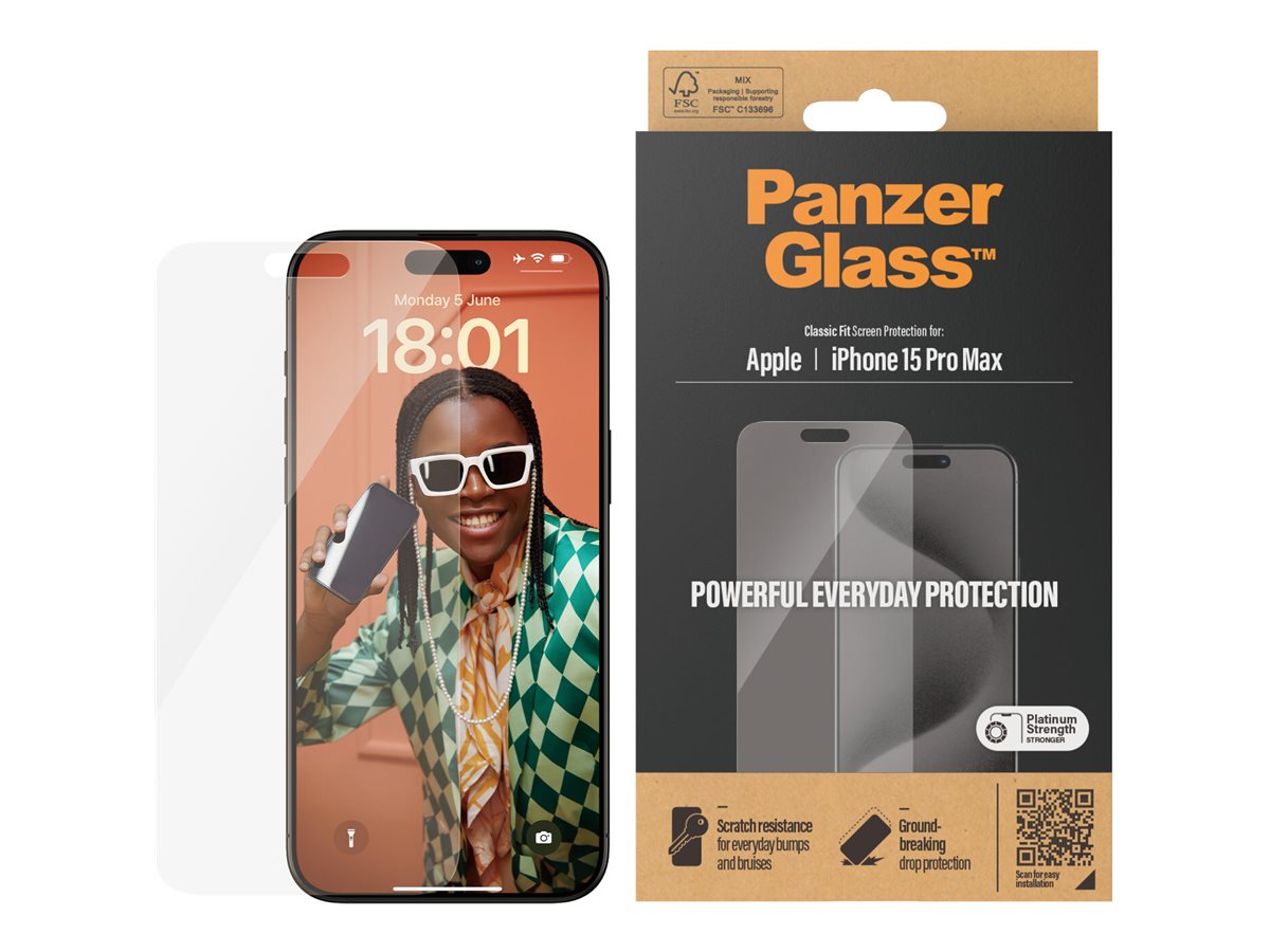 Pilt PanzerGlass | Screen protector | Apple | Phone 15 Pro Max | Glass | Transparent