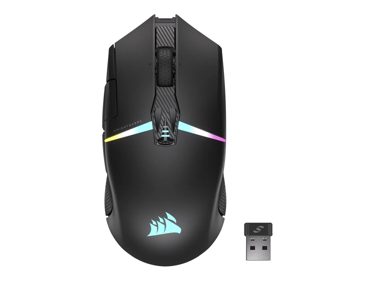 Pilt Corsair | Gaming Mouse | NIGHTSABRE RGB | Wireless | Bluetooth, 2.4 GHz | Black