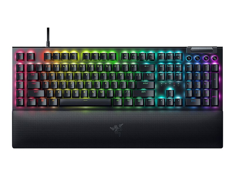 Pilt Razer | Black | Mechanical Gaming Keyboard | BlackWidow V4 | Mechanical Gaming Keyboard | Wired | Nordic | N/A g | Green Mechanical Switches (Clicky)