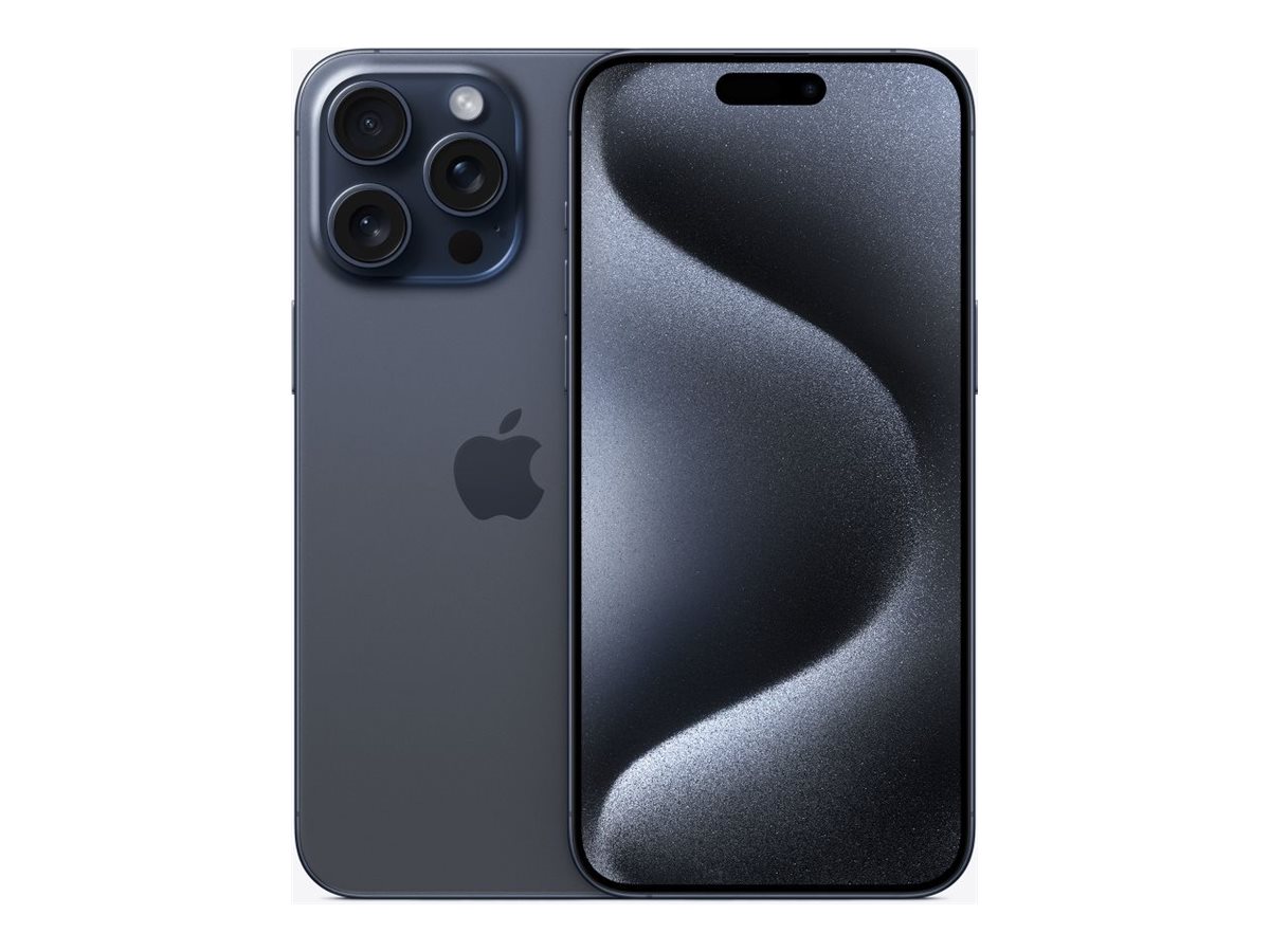 Pilt Apple | 2796 x 1290 pixels | iPhone 15 Pro Max | Blue Titanium | 6.7 " | Super Retina XDR | Apple | A17 Pro | Internal RAM 8 GB | 256 GB | Dual SIM | Nano-SIM and eSIM | 4G | 5G | Main camera 48+12+12 MP | Secondary camera 12 MP | iOS | 17