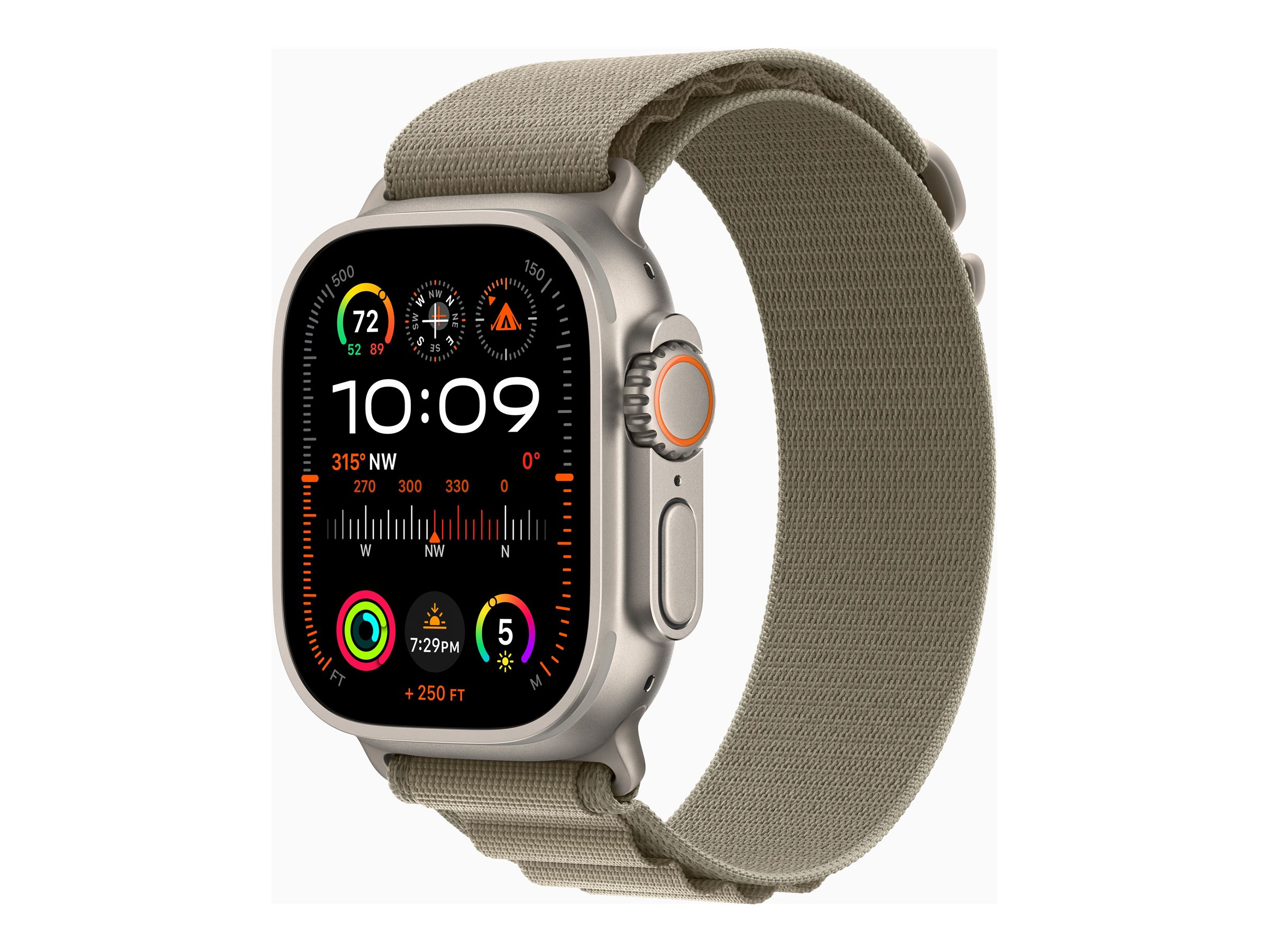 Pilt Apple Watch Ultra 2 GPS + Cellular, 49mm Titanium Case with Olive Alpine Loop - Small