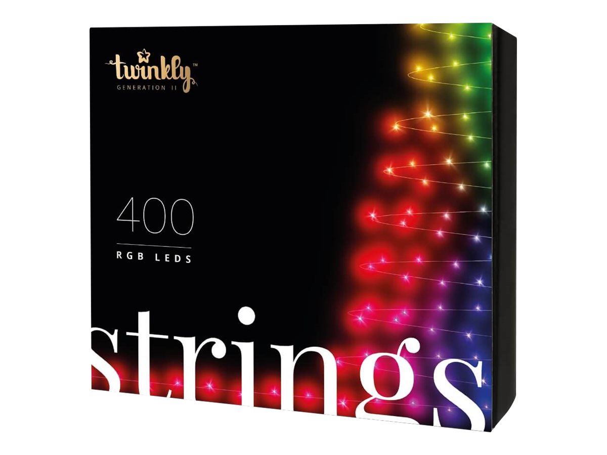 Pilt Twinkly|Strings Smart LED Lights 400 RGB (Multicolor), 32m, Black wire|RGB – 16M+ colors