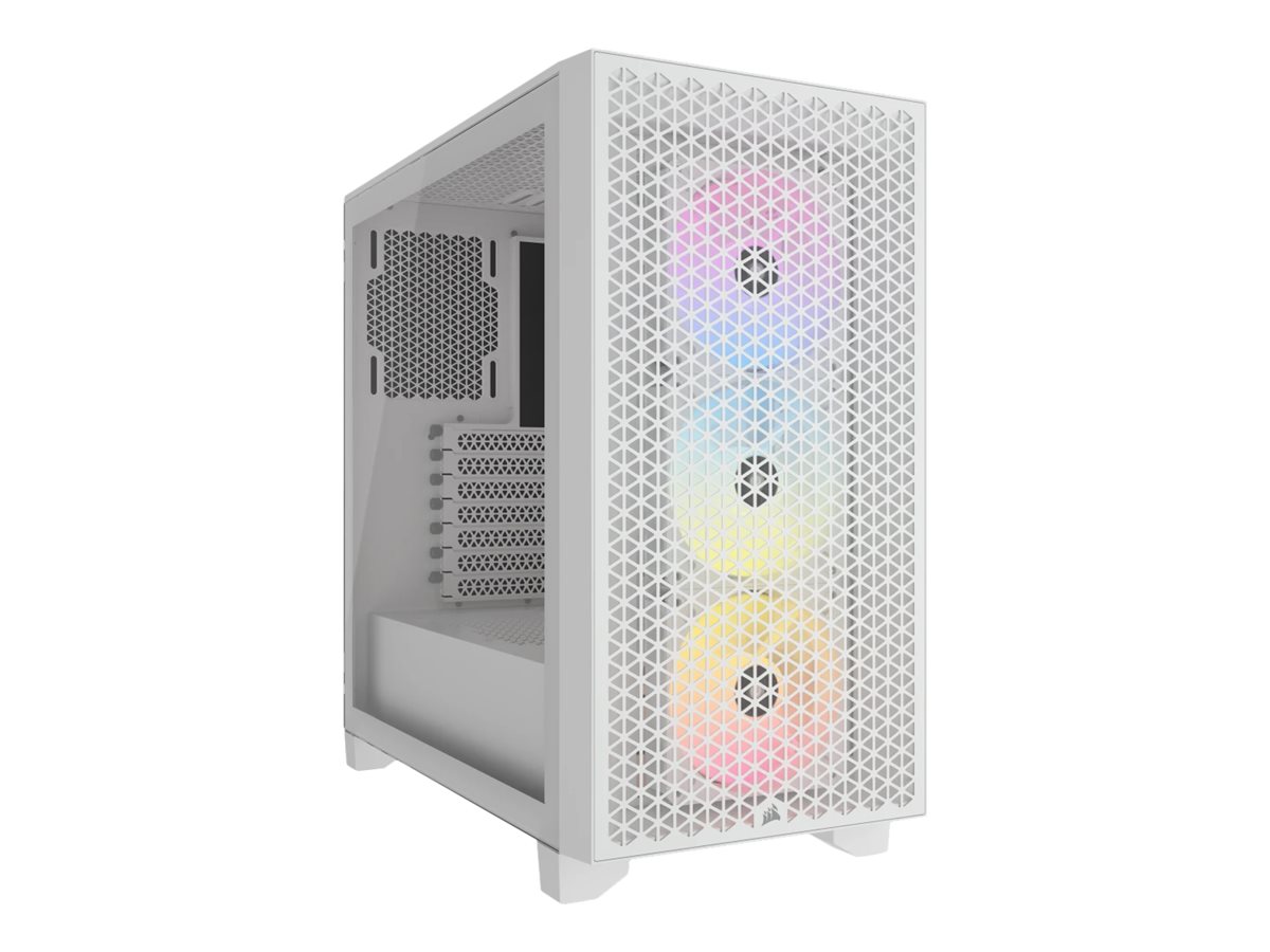 Pilt Corsair | RGB Tempered Glass PC Case | 3000D | Side window | White | Mid-Tower | Power supply included No