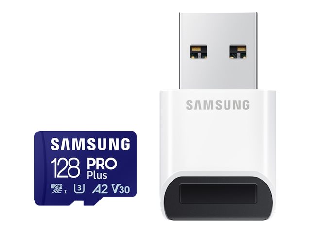 Pilt SAMSUNG 128GB, PRO Plus MicroSD Card with SD Adapter, Blue | Samsung