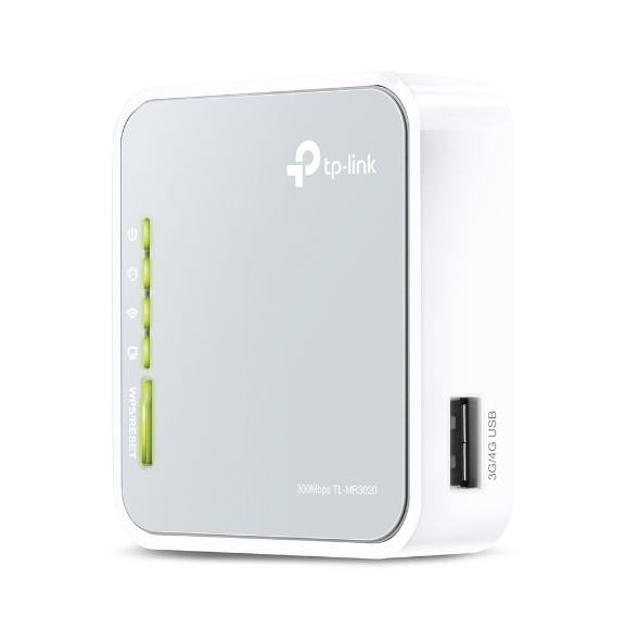 Pilt 4G LTE Router | TL-MR3020 | 802.11n | 300 Mbit/s | 10/100 Mbit/s | Ethernet LAN (RJ-45) ports 3 | Mesh Support No | MU-MiMO No | No mobile broadband | Antenna type 2xDetachable antennas