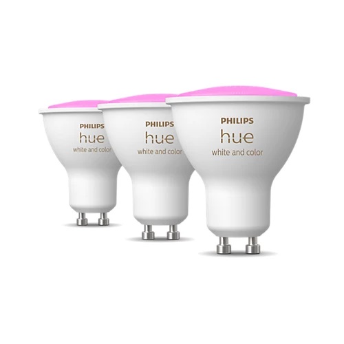 Pilt Philips HueWCA 5.7W GU10 3pcs packGU105.7 WWhite and colored 2000K-6500K +16 million colorsBluetooth and Zigbee