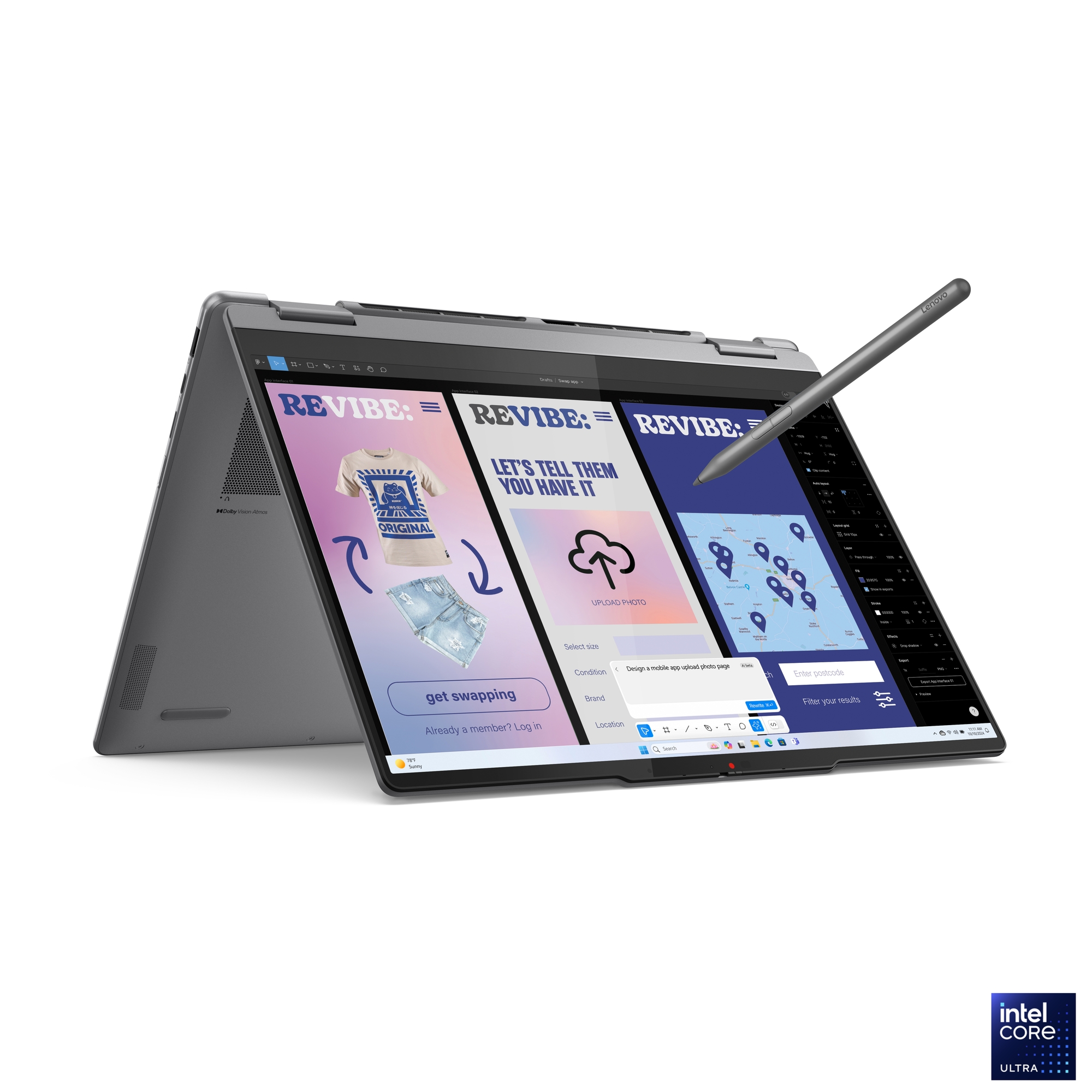 Pilt Lenovo Yoga 7 2-in-1 14ILL10 | Luna Grey | 14 " | OLED | Touchscreen | WUXGA | 1920 x 1200 pixels | Intel Core Ultra 7 | 256V | 16 GB | Soldered LPDDR5x | Solid-state drive capacity 512 GB | Intel Arc Graphics 140V | Windows 11 Home | 802.11be | Bluetooth version 5.4 | Keyboard language English | Keyboard backlit | Warranty 24 month(s) | Battery warranty 12 month(s)