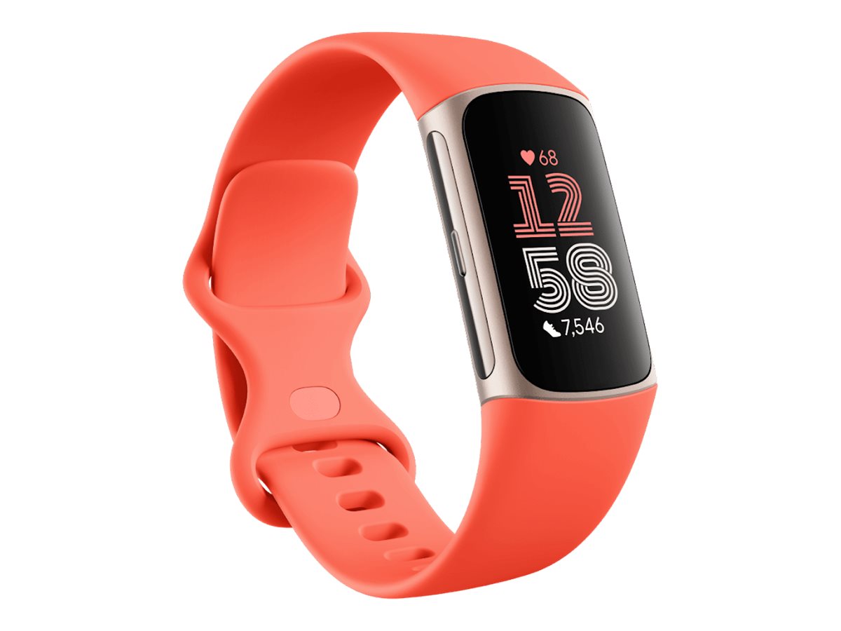 Pilt Charge 6 | Fitness tracker | NFC | Band - Coral; Case - Champagne Gold Aluminium