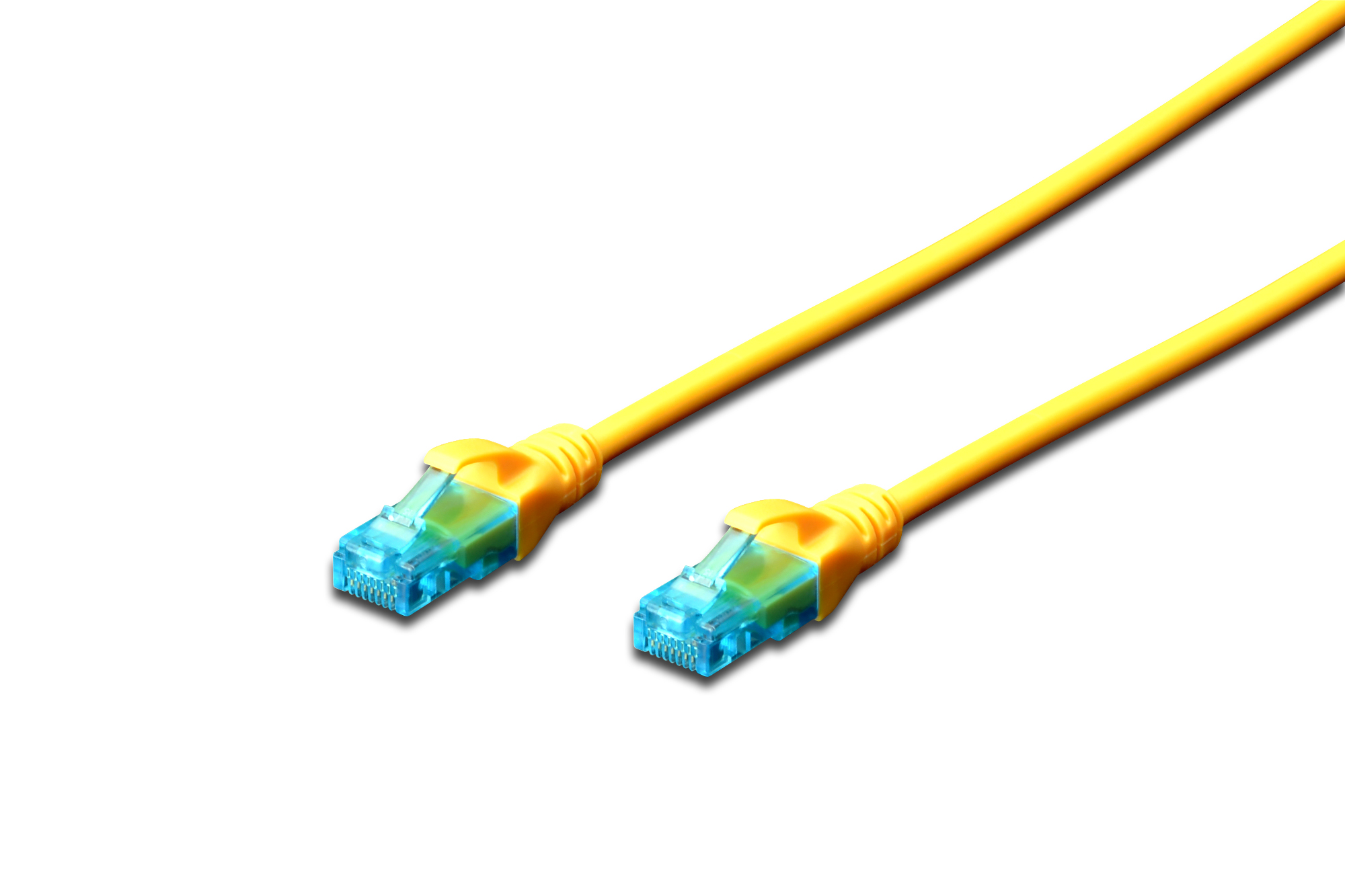 Pilt Digitus | Patch cord | CAT 5e U-UTP | PVC AWG 26/7 | 1 m | Yellow | Modular RJ45 (8/8) plug