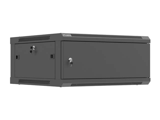 Pilt Lanberg Wall mounted installation cabinet 19" 4U 600X600 | WF01-6604-00B | Black