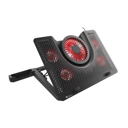 Pilt GENESIS Laptop cooling pad, OXID 550 15.6-17.3 5 FANS, LED LIGHT, 1 USB | Genesis | Laptop cooling pad, OXID 550 | Black | 400 x 280 x 55 mm | 2 year(s)