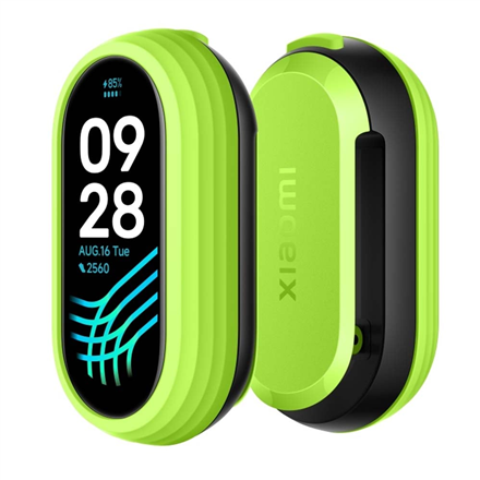 Pilt Xiaomi | Smart Band 8 Running Clip | Clip | Black/green | Black/Green | Strap material: PC, TPU | Supported data items: Step count, stride, cadence (SPM), pace, distance, cadence-pace ratio, ground contact time, flight time, flight ratio, pronation and supination, footstrike pattern, impact force, cadence (RPM); Applicable scenarios: Running, Cycling