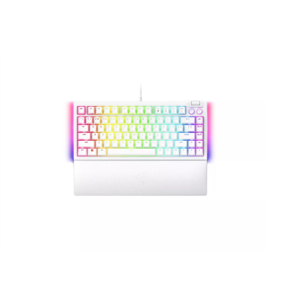 Pilt Razer | White | BlackWidow V4 75% | Gaming keyboard | US | Wired | Mechanical Switches