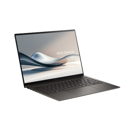 Pilt Asus | Zenbook S14 UX5406SA-PV050W | Zumaia Gray | 14 " | OLED | 3K | 2880 x 1800 pixels | 120 Hz | Glossy | Intel Core Ultra 7 | 258V | 32 GB | LPDDR5X | Solid-state drive capacity 1000 GB | Intel Arc Graphics | Windows 11 Home | 802.11be | Bluetooth version 5.4 | Keyboard language US international | Keyboard backlit | Warranty 24 month(s) | Battery warranty 12 month(s)