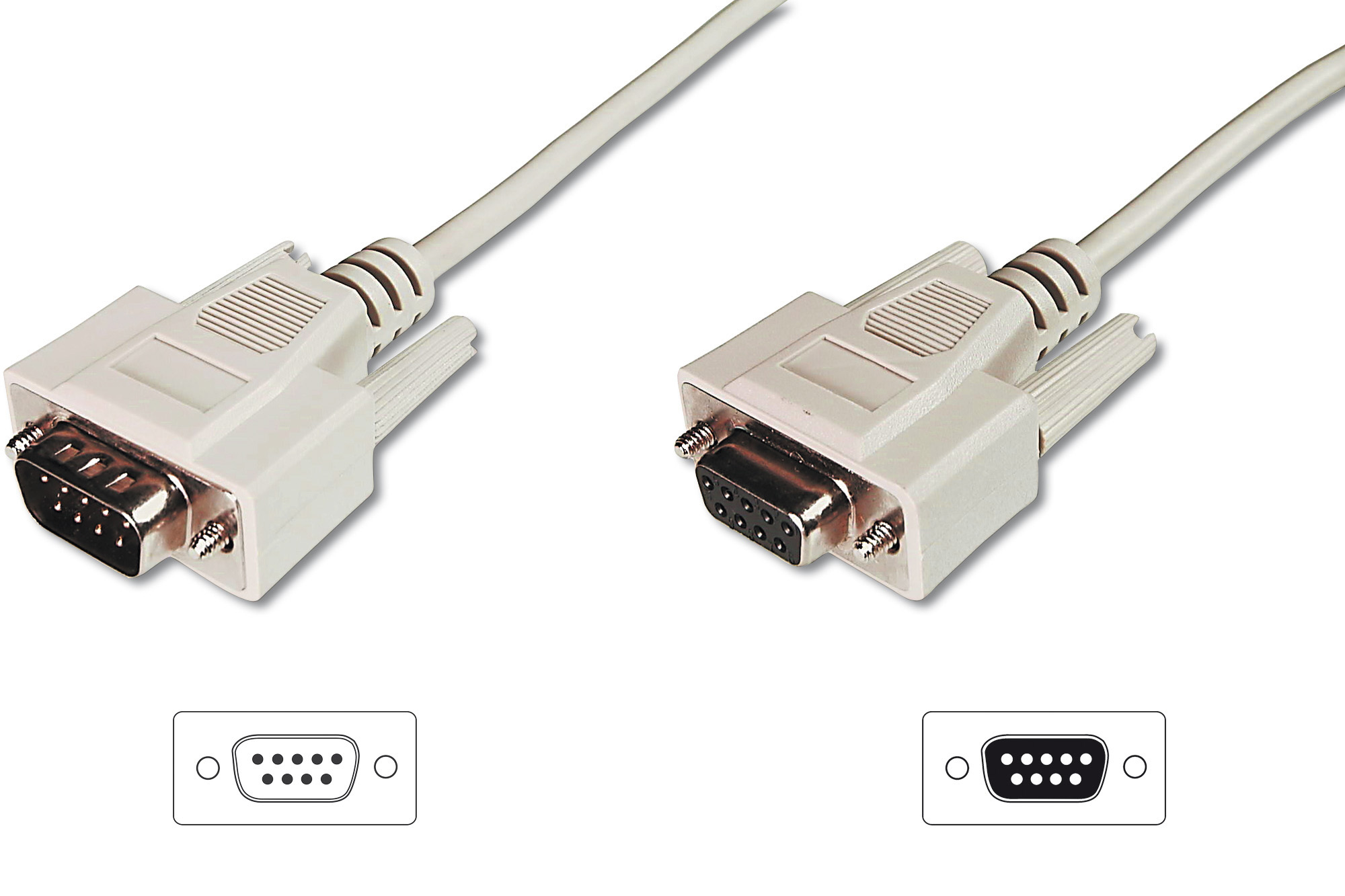 Pilt Digitus | Data transfer extension cable, D-Sub9/St - D-Sub9/Bu | AK-610203-030-E