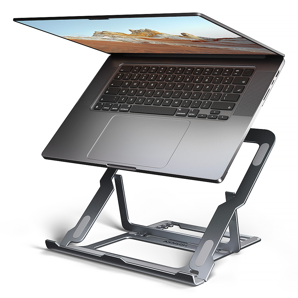 Pilt AXAGON STND-LAG stand for laptops and tablets | Adjustable Height, Angle | 10-17.3 " | Maximum weight (capacity) 20 kg | Grey