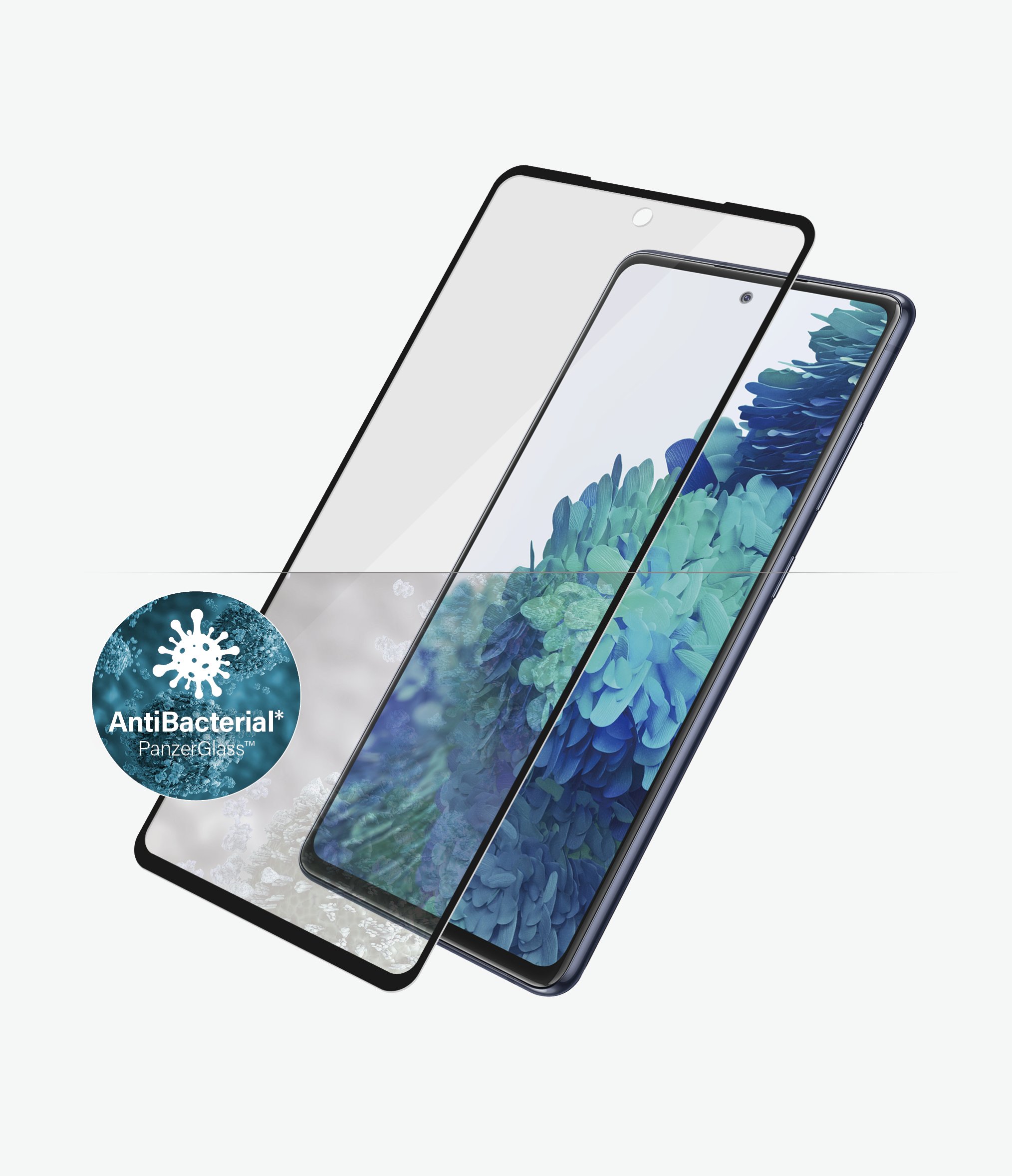 Pilt PanzerGlass | Samsng | Galaxy S21 FE CF | Hybrid glass | Black | Antibacterial; Works with in-screen fingerprint reader; Full frame coverage; Rounded edges | Screen Protector