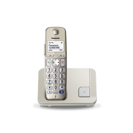 Pilt Panasonic | Cordless | KX-TGE210FXN | Built-in display | Caller ID | Champagne | Conference call | Phonebook capacity 150 entries | Speakerphone