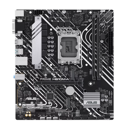 Pilt Asus PRIME H610M-A R2.0 | Processor family Intel | Processor socket LGA1700 | Supported hard disk drive interfaces M.2, SATA | Number of SATA connectors 4