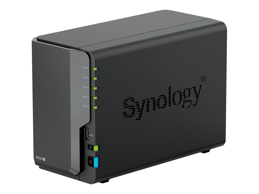 Pilt Synology | Tower NAS | DS224+ | up to 2 HDD/SSD | Intel Celeron | J4125 | Processor frequency 2.0 GHz | 2 GB | DDR4