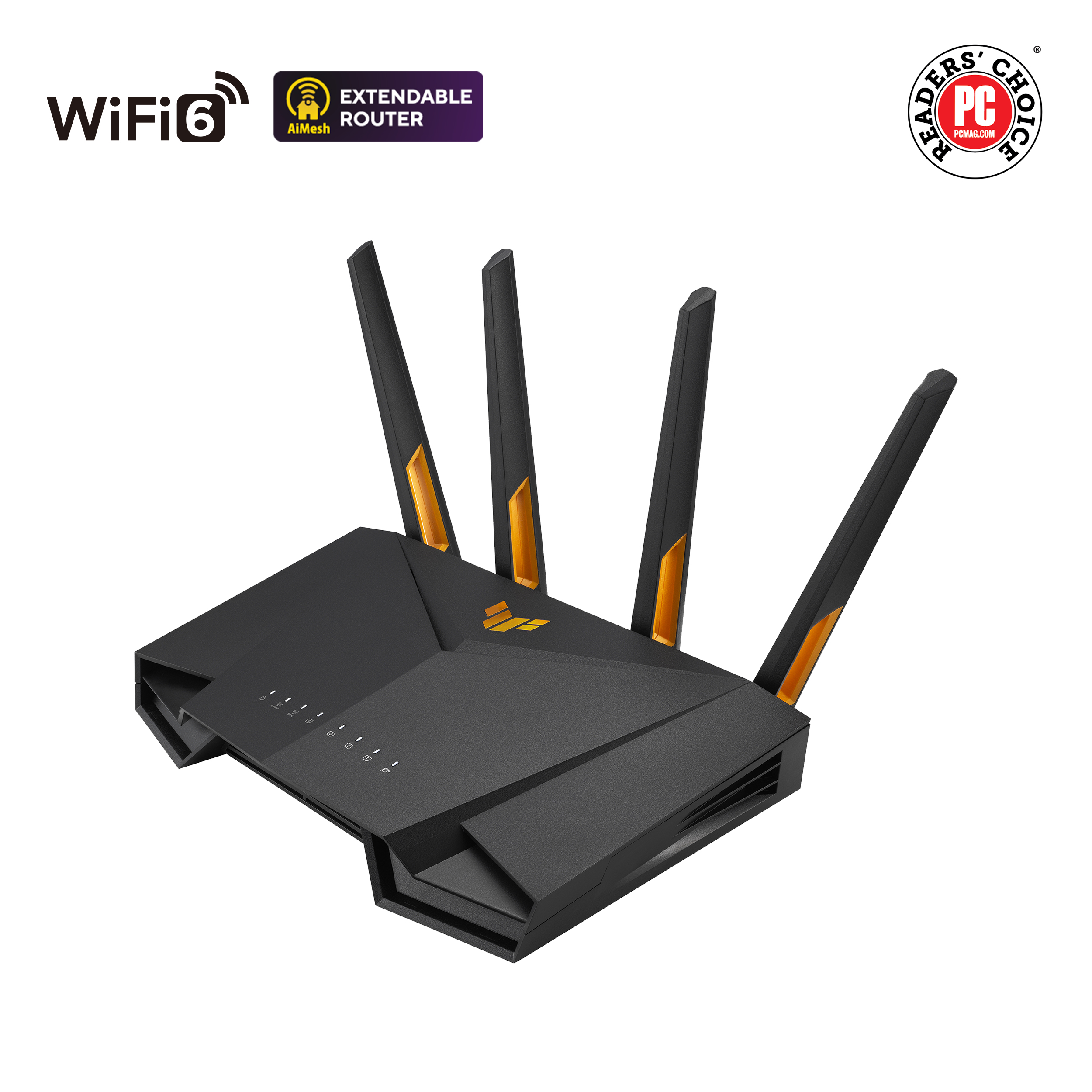 Pilt ASUS TUF-AX3000 V2 Dual Band WiFi 6 Gaming Router | Dual Band WiFi 6 Gaming Router | TUF-AX3000 V2 | 802.11ax | 2402+574 Mbit/s | 10/100/1000 Mbit/s | Ethernet LAN (RJ-45) ports 4 | Mesh Support Yes | MU-MiMO Yes | No mobile broadband | Antenna type 4xExternal | 1 x USB 3.2 Gen 1 | month(s)