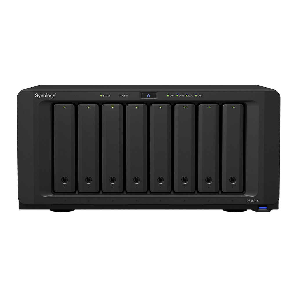 Pilt Synology | Tower NAS | DS1821+ | Up to 8 HDD/SSD Hot-Swap | AMD Ryzen | Ryzen V1500B Quad Core | Processor frequency 2.2 GHz | 4 GB | DDR4