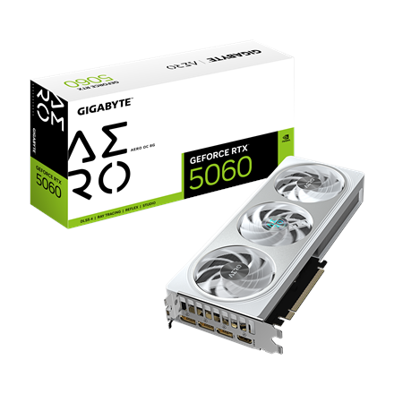 Pilt Gigabyte GeForce RTX 5060 AERO OC 8G | NVIDIA | 8 GB | GeForce RTX 5060 | GDDR7 | HDMI ports quantity 1 | PCI-E 5.0