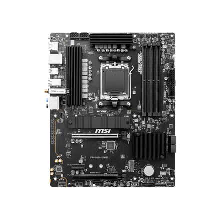 Pilt MSI | PRO B650-S WIFI | Processor family AMD | Processor socket AM5 | DDR5 | Supported hard disk drive interfaces SATA, M.2 | Number of SATA connectors 4