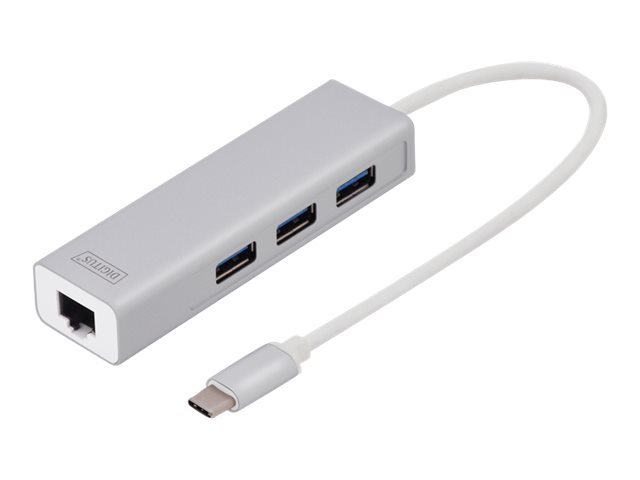 Pilt Digitus | USB Type-C 3-Port Hub + Gigabit Ethernet