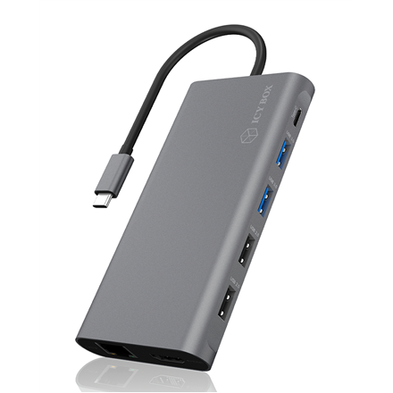 Pilt Raidsonic | 12-in-1 USB Type-C dock with PD 100W | BOX IB-DK4050-CPD | Dock | Ethernet LAN (RJ-45) ports 1 | USB 3.0 (3.1 Gen 1) Type-C ports quantity 1 | USB 3.0 (3.1 Gen 1) ports quantity 2 | HDMI ports quantity 2 | Ethernet LAN