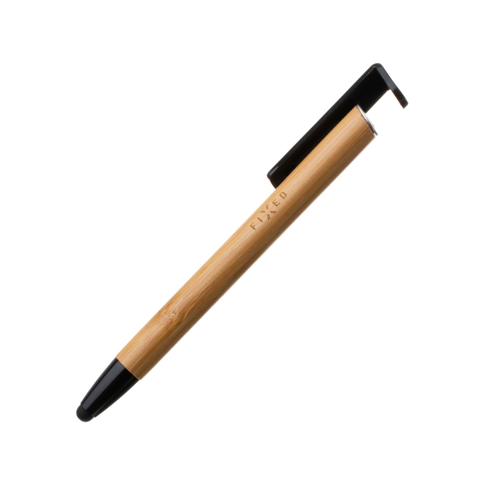 Pilt Fixed | Pen With Stylus and Stand | 3 in 1 | Pencil | Stylus for capacitive displays; Stand for phones and tablets | Bamboo