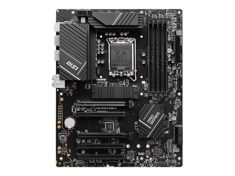 Pilt MSI | PRO B760-P DDR4 II | Processor family Intel | Processor socket LGA1700 | DDR4 | Number of SATA connectors 4