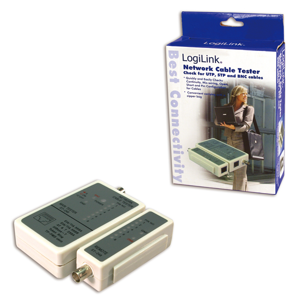 Pilt Logilink | Cable tester for RJ45 and BNC with remote unit