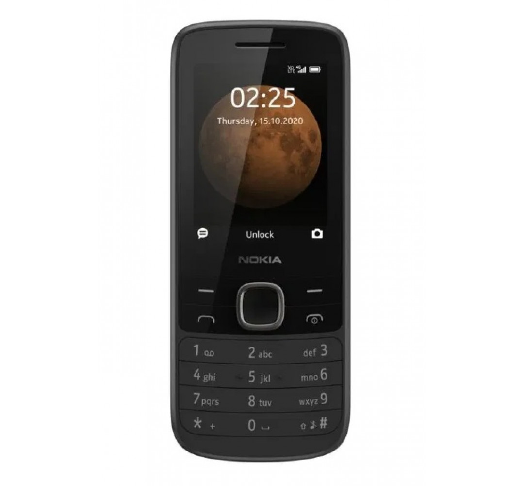 Pilt Nokia | Yes | 225 4G TA-1316 | Black | 2.4 " | TFT | 240 x 320 pixels | 64 MB | 128 MB | Dual SIM | Nano-SIM | 3G | Bluetooth | 5.0 | USB version MicroUSB | Built-in camera | Main camera 0.3 MP | 1150 mAh