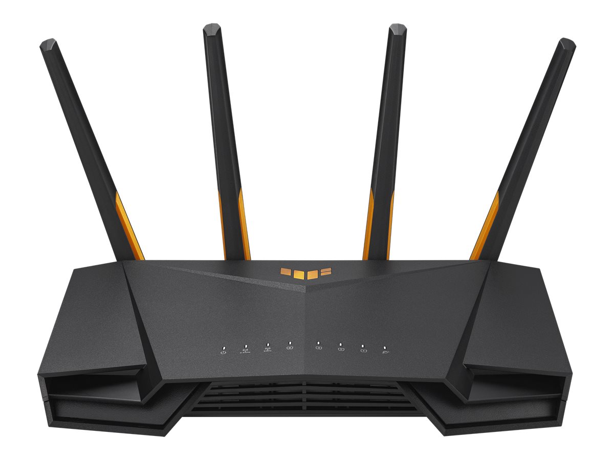 Pilt Dual Band WiFi 6 Gaming Router | TUF-AX3000 | 802.11ax | 2402+574 Mbit/s | 10/100/1000 Mbit/s | Ethernet LAN (RJ-45) ports 4 | Mesh Support Yes | MU-MiMO Yes | No mobile broadband | Antenna type 4xExternal | 1 x USB 3.2 Gen 1 | month(s)