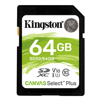 Pilt Kingston | Canvas Select Plus | UHS-I | 64 GB | SDXC | Flash memory class 10