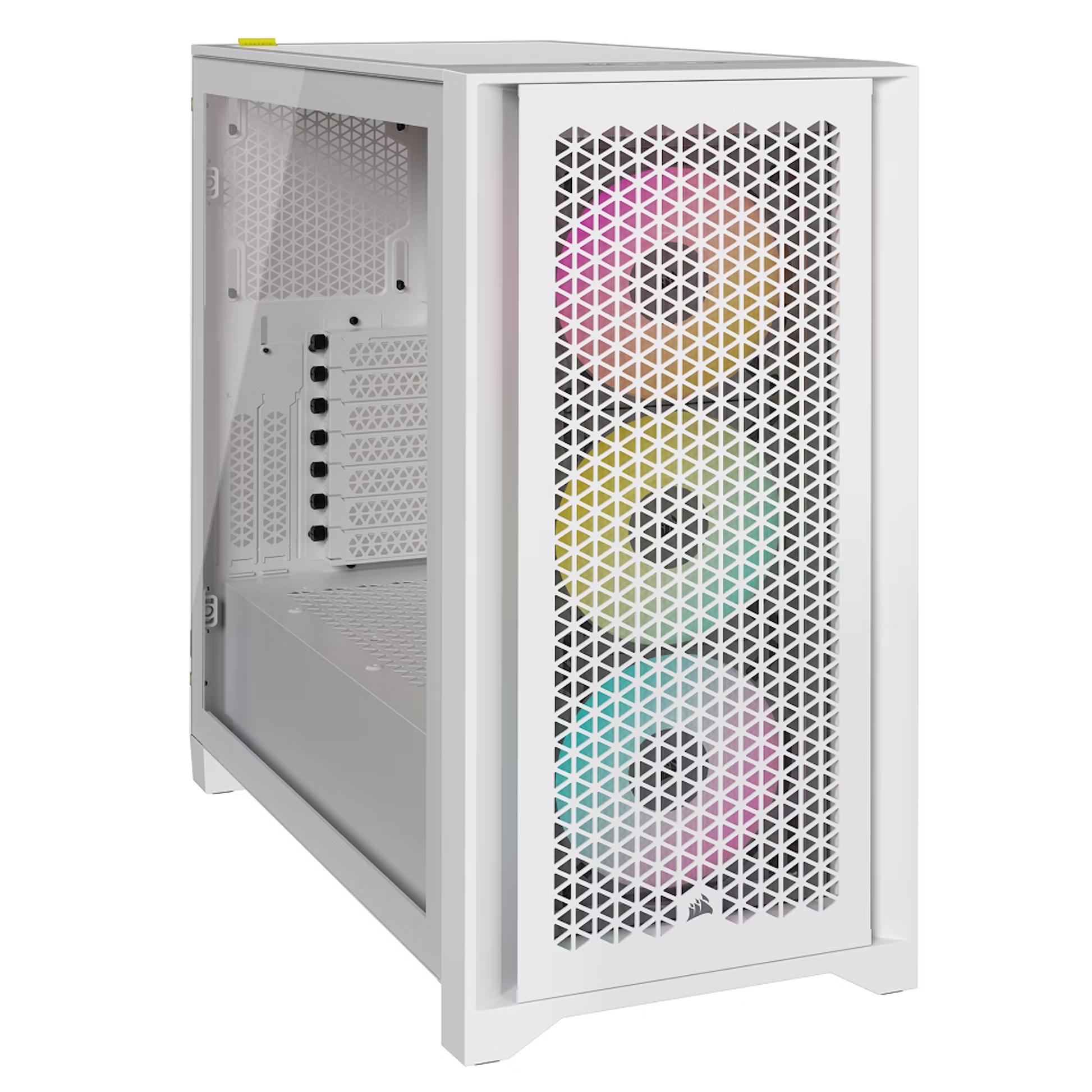 Pilt Corsair | Tempered Glass PC Case | iCUE 4000D RGB AIRFLOW | Side window | White | Mid-Tower | Power supply included No