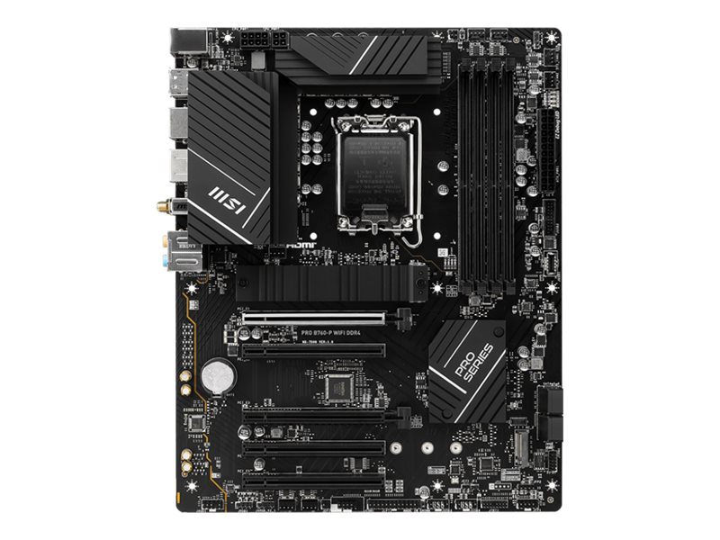 Pilt MSI | PRO B760-P WIFI DDR4 | Processor family Intel | Processor socket LGA1700 | DDR4 | Supported hard disk drive interfaces SATA, M.2 | Number of SATA connectors 4