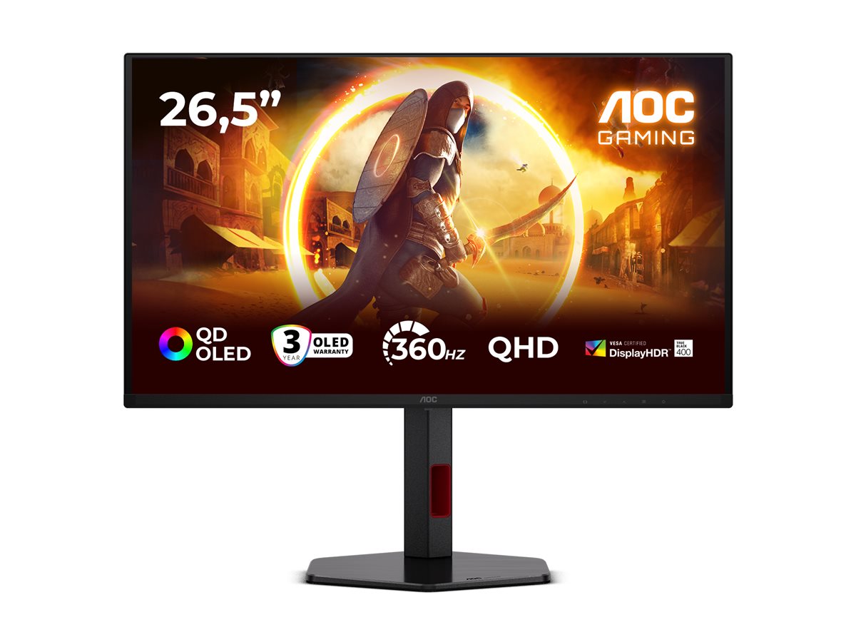 Pilt AOC Q27G4SDR | 27 " | QD-OLED | QHD | 16:9 | 360 Hz | 0.03 ms | 2560 x 1440 pixels | 1000 cd/m² | HDMI ports quantity 2 | Black
