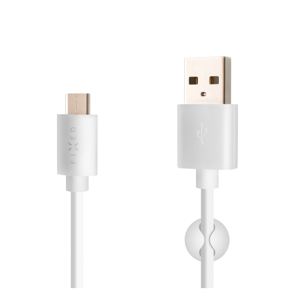 Pilt Fixed | Data And Charging Cable With USB/USB-C Connectors | White