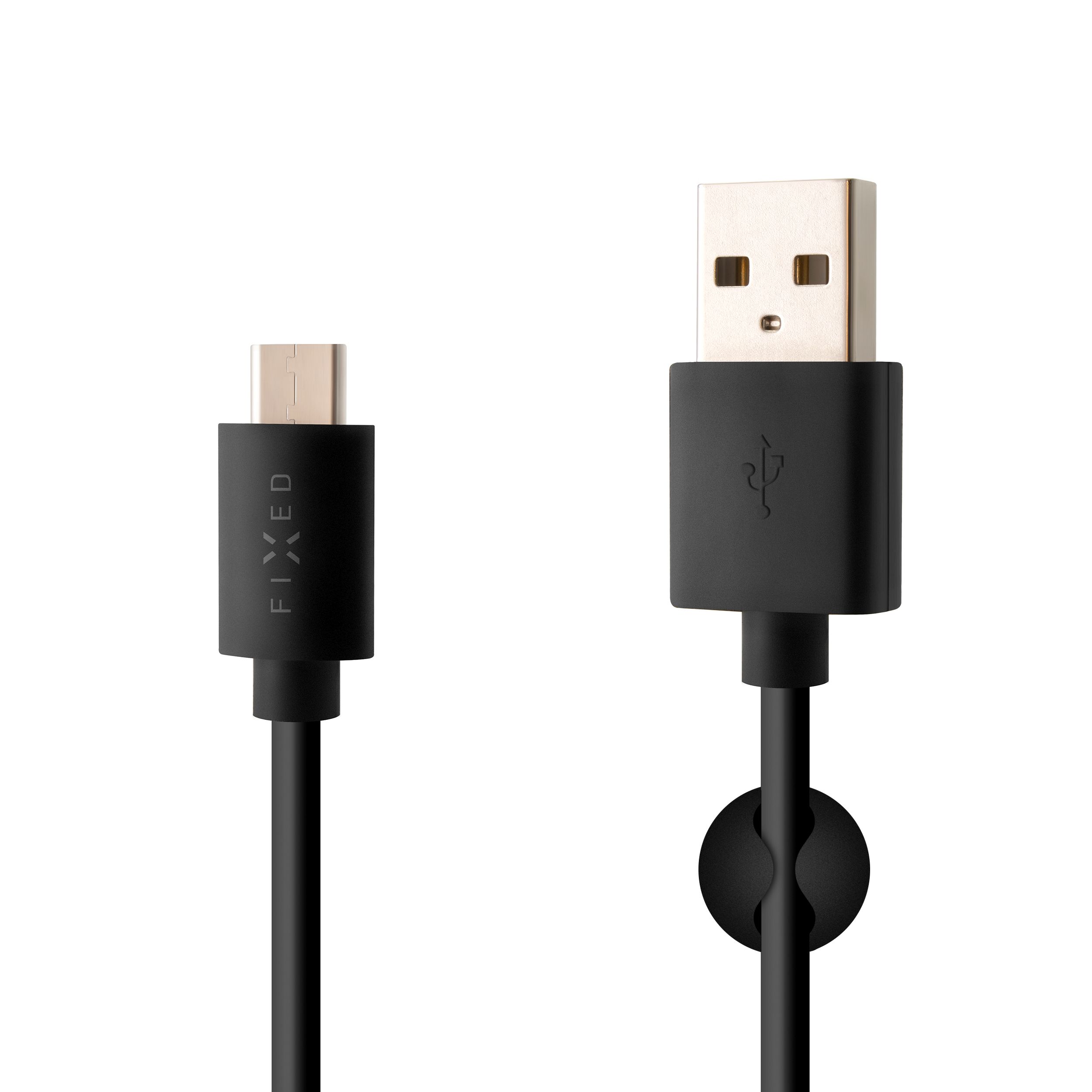 Pilt Fixed | Data And Charging Cable With USB/USB-C Connectors | Black